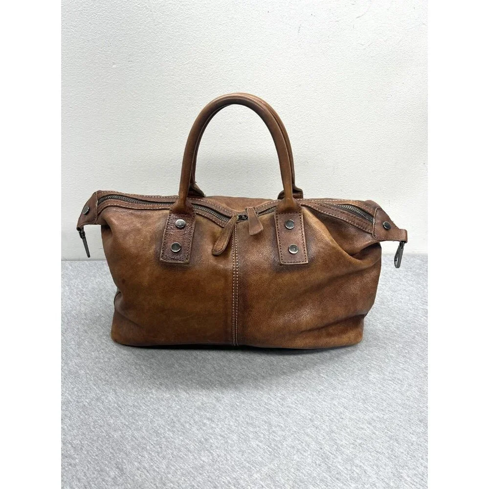 Iswee Genuine Leather Satchel‎ Tote Bag Top Handle Handbag Designer Brown Purse